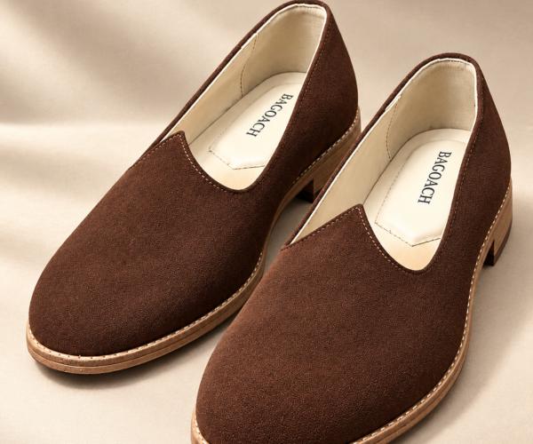 Brown BAGOACH Loafers on Beige Fabric